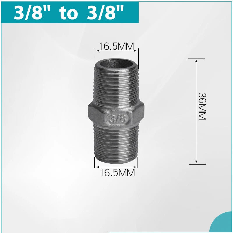 A2 Stainless Steel BSP Male to Male Hex Nipple Pipe Fittings