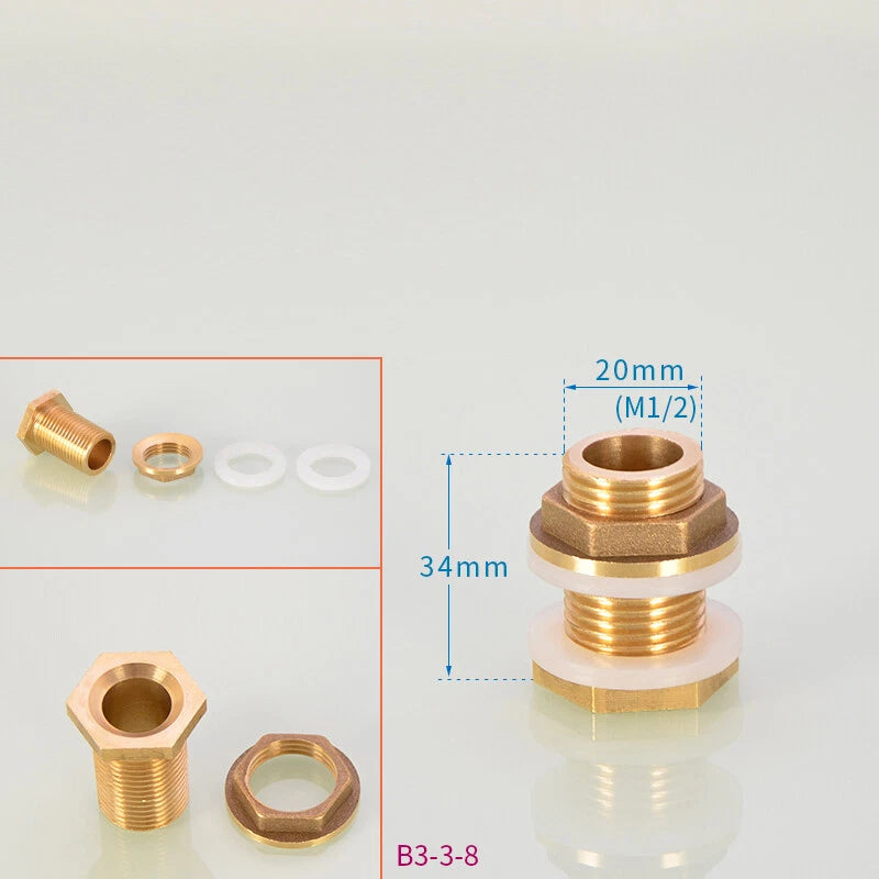 Brass Bulkhead Fitting — Tank Outlet Connector for Water Butts & Barrels | 1/2", 3/4", 1"