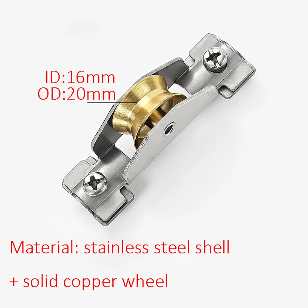 65Type Stainless Steel Sash Pulley Sliding Door Roller Runner Wheel Track Pulley