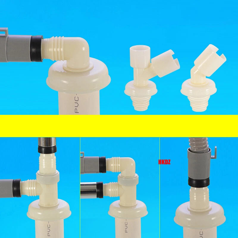 Washing Machine Drain Hose Connector — Tee, Elbow, Straight & Triple Fittings for Sink & Basin