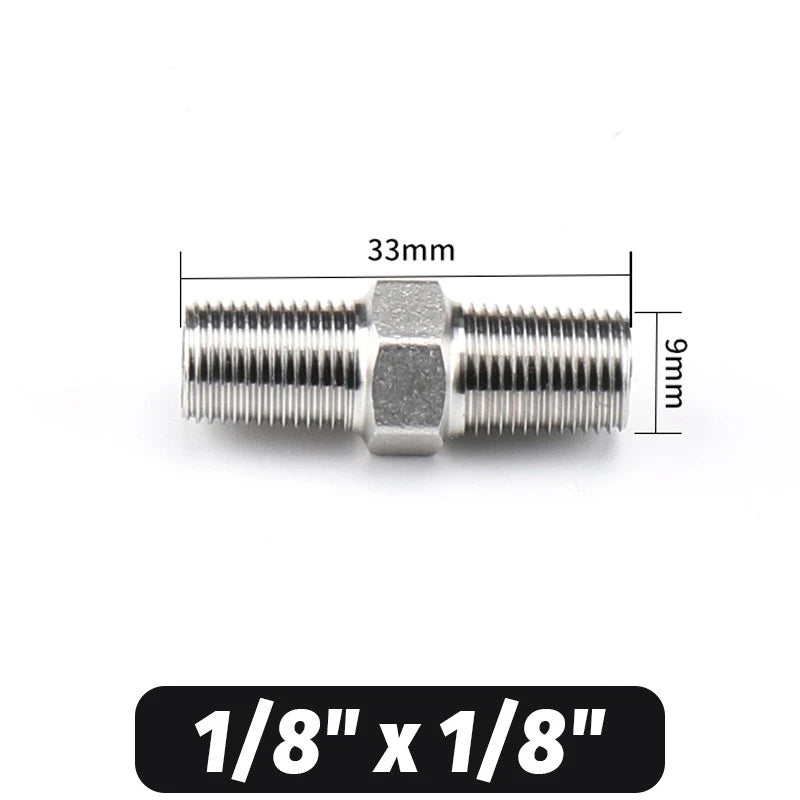 304 Stainless Steel Hex Nipple Pipe Fitting | Male to Male NPT Connector