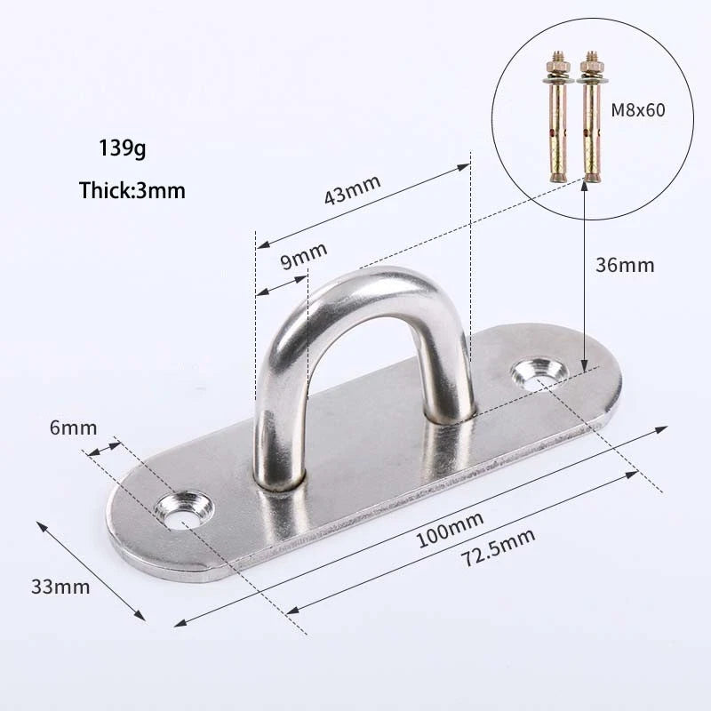 Heavy Duty Ceiling Hooks Stainless Steel Wall Mount Top Hook Hanging Hardware