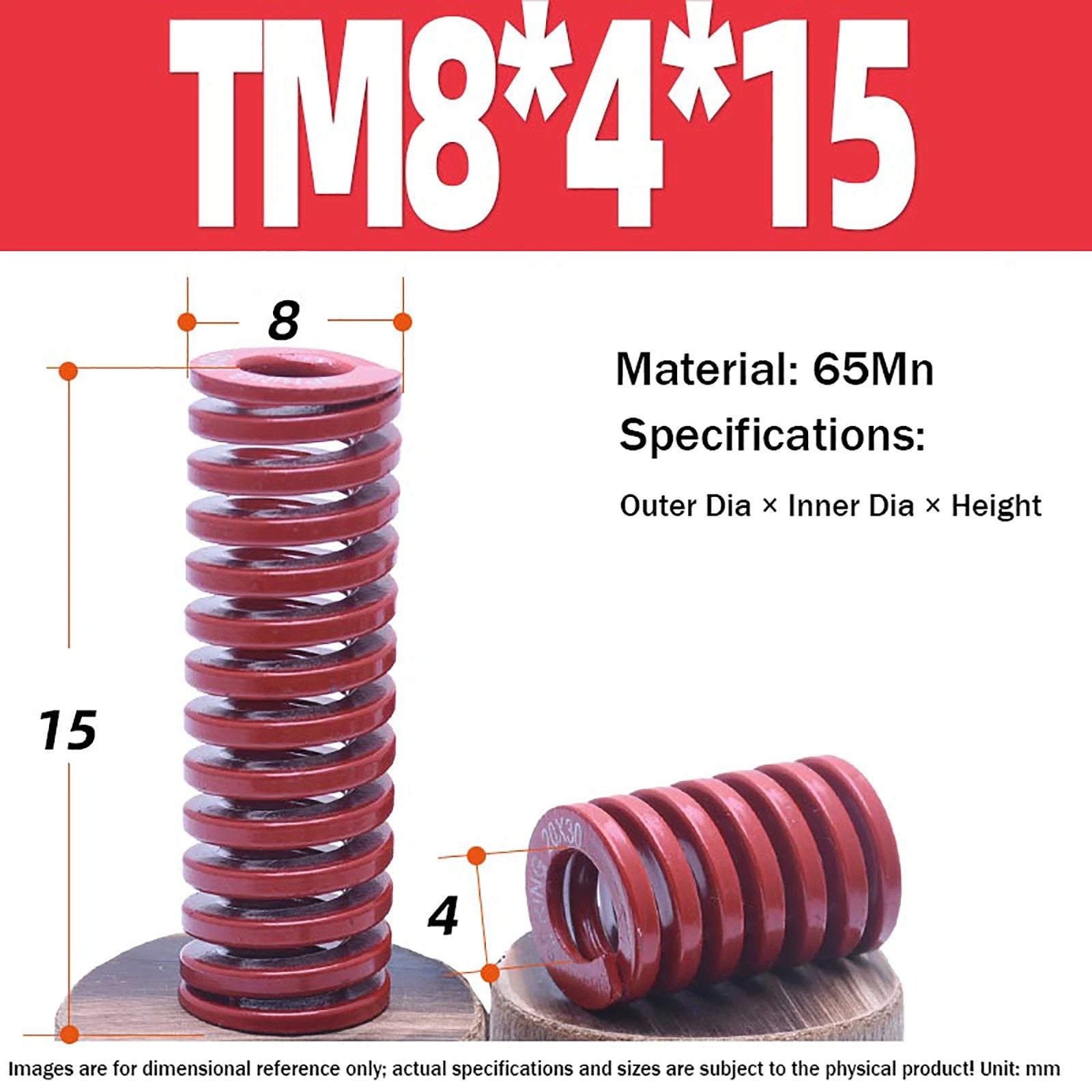 Heavy Load Duty Compression Die Spring, 8mm-50mm Diameter & Up To 400mm Long JIS