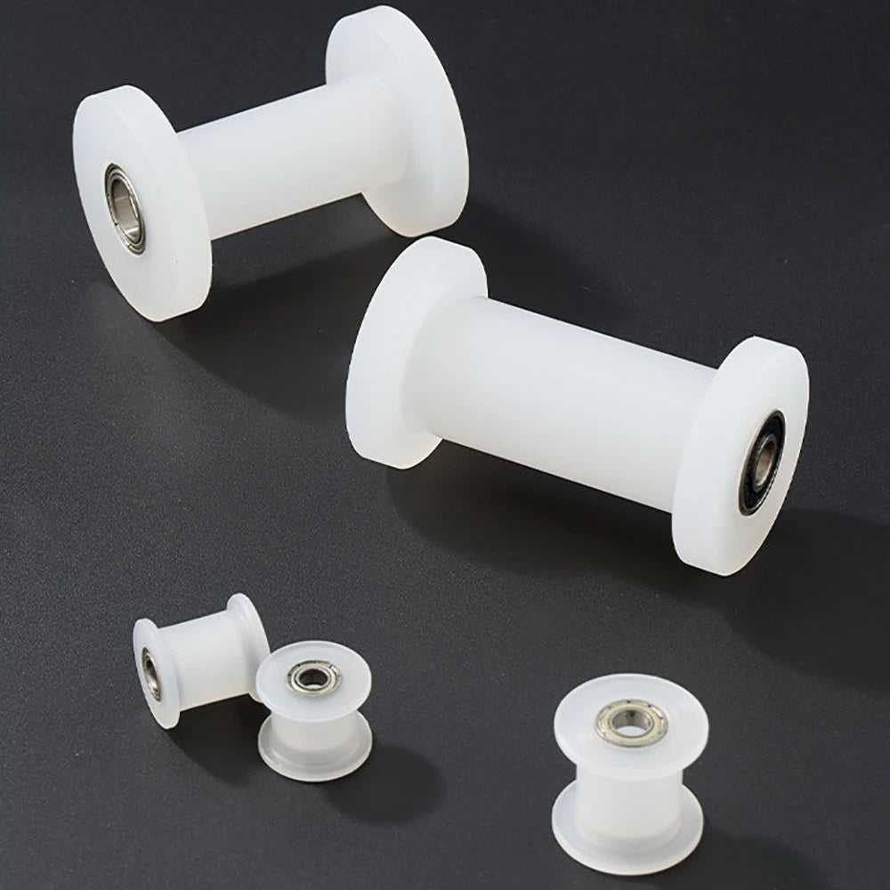 25mm - 55mm Square Flat Nylon Pulley H Idler Wheels, Ball Bearing Nylon Rollers