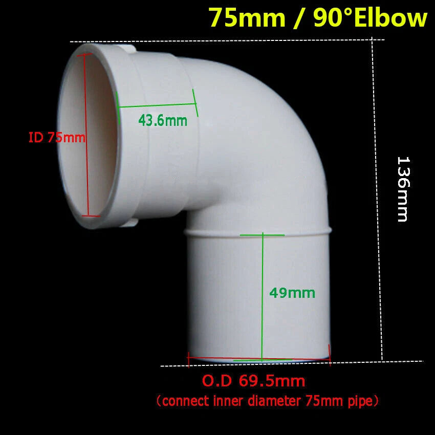 50 75 110 160mm PVC Drain Pipe Fittings Reducer Elbow , Straight , Tee Connector