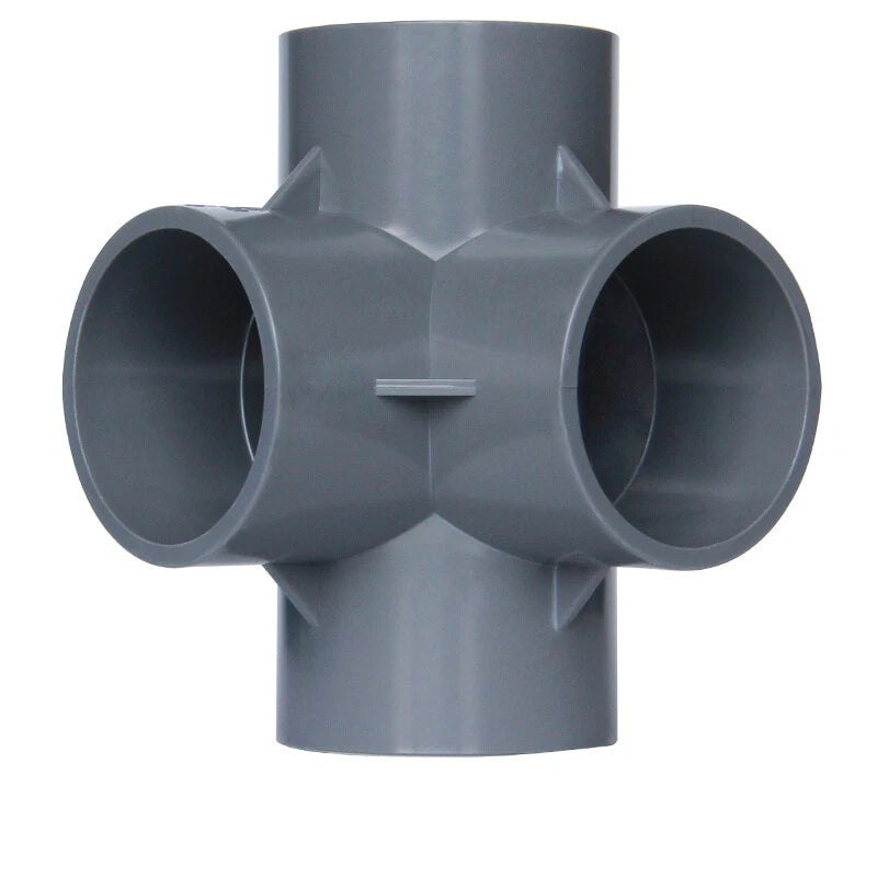 PVC Metric Plumbing Fittings Pipe For Aquarium Fish Tank Pond Solvent Weld Grey