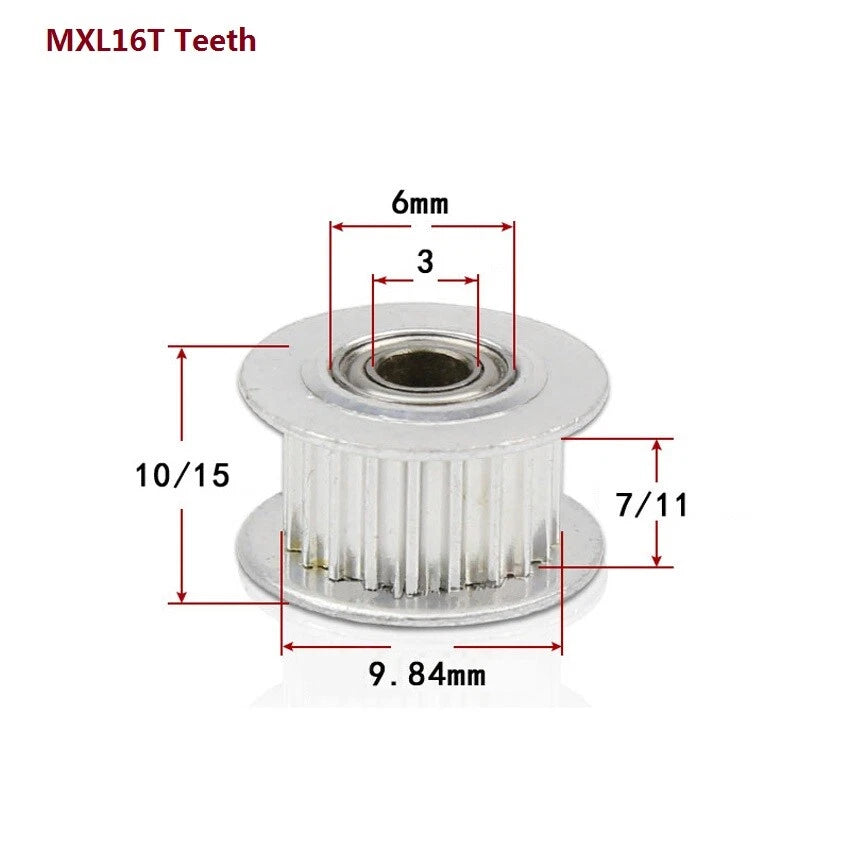 MXL Timing Belt Drive Tensioner Pulley Smooth Tooth/Toothed Idler Width 7/11mm