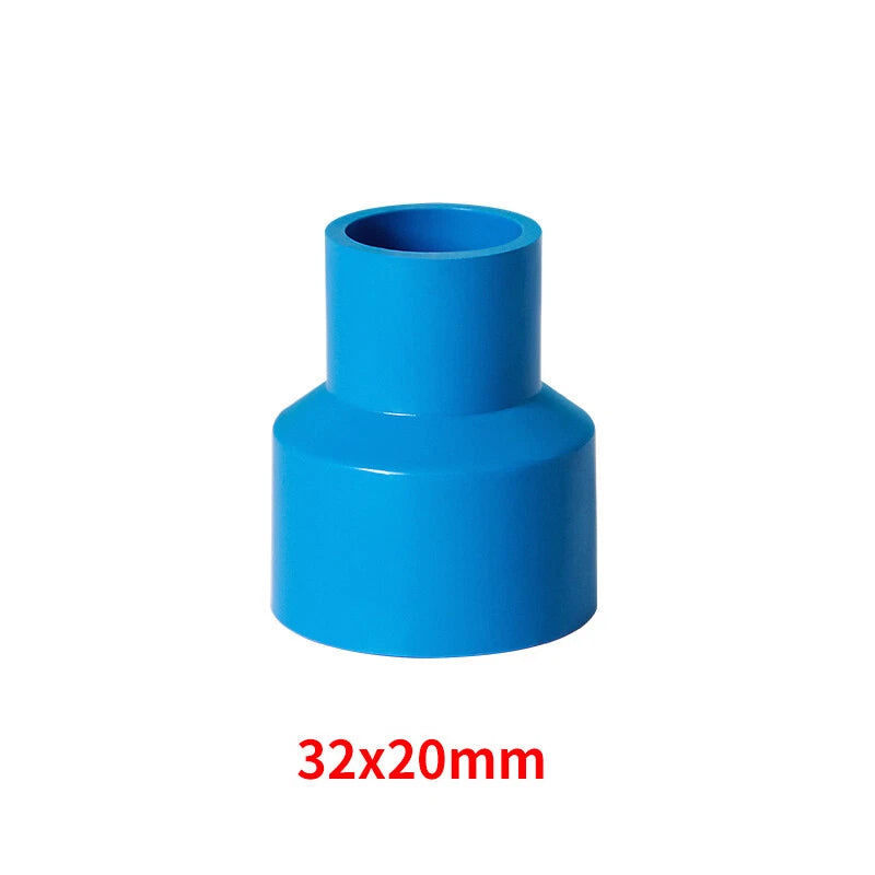 PVC Pipe Reducing Plumbing Concentric Connector 25-90mm Coupling Fittings Blue