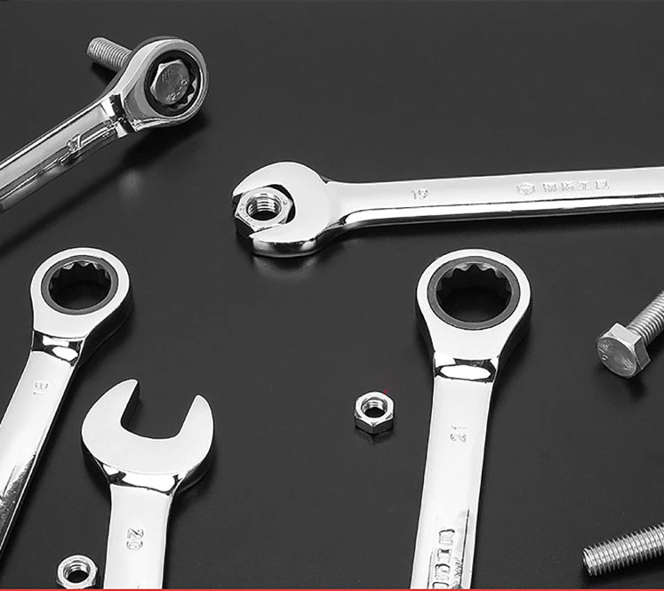 Ratchet Open End Ring Combination Spanner Wrench Set Automotive Tool 6mm-24mm