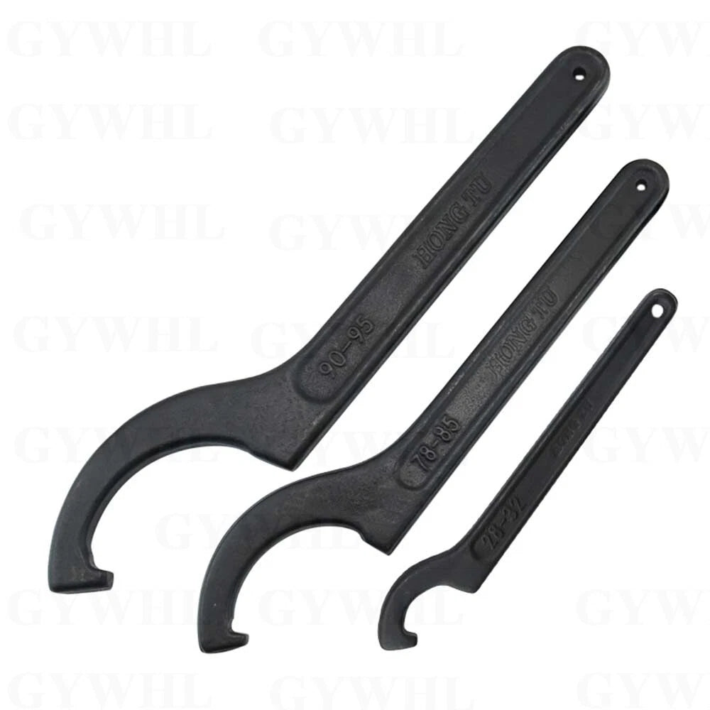 Carbon Steel Crescent Hook Head Round Nut Spanner C Shape Wrench Tool Hand Tool