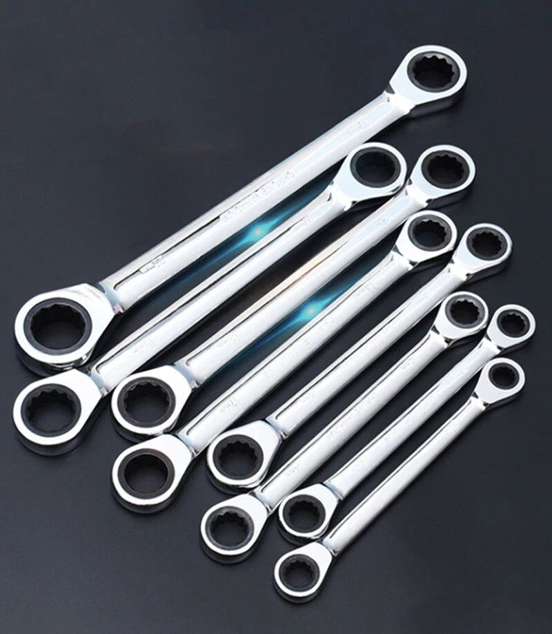 Ratchet Spanner Combination Double-End Metric Wrench Mirror Polished 6mm~24mm