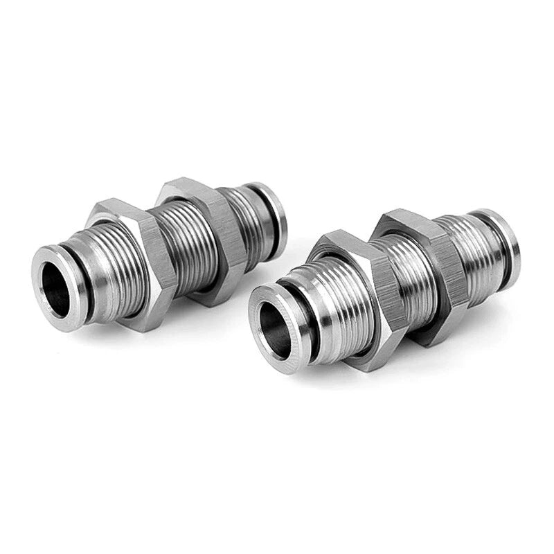 Stainless Steel Pneumatic Push Fit Connector Elbow Tee Straight Air Hose Tube