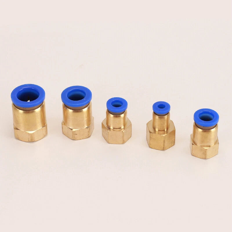 Pneumatic Push In Fitting Female Stud Straight Air Hose Inline Connector Line