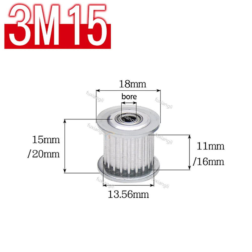 HTD-3M Timing Belt Idler Pulley Smooth Tooth/Toothed Tensioner Pulley Width 11mm