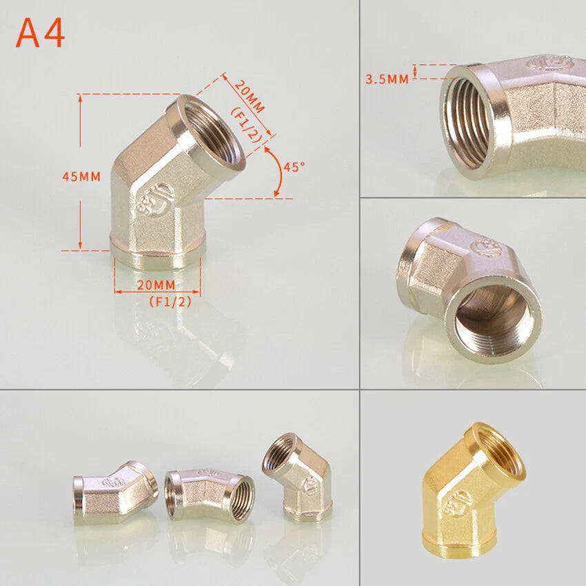 BSP 1/2" Brass Pipe Fittings — Adapters, Elbows, Tees & Connectors
