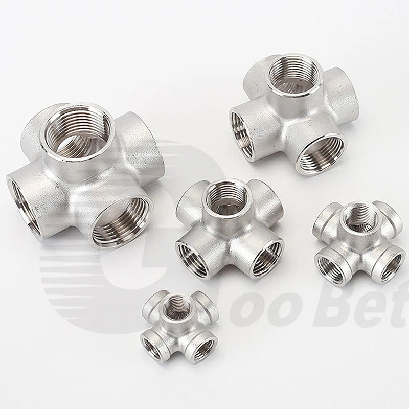 BSP Female Stainless Steel Pipe Fitting — 3/4/5-Way Adapter, 1/4" to 2"