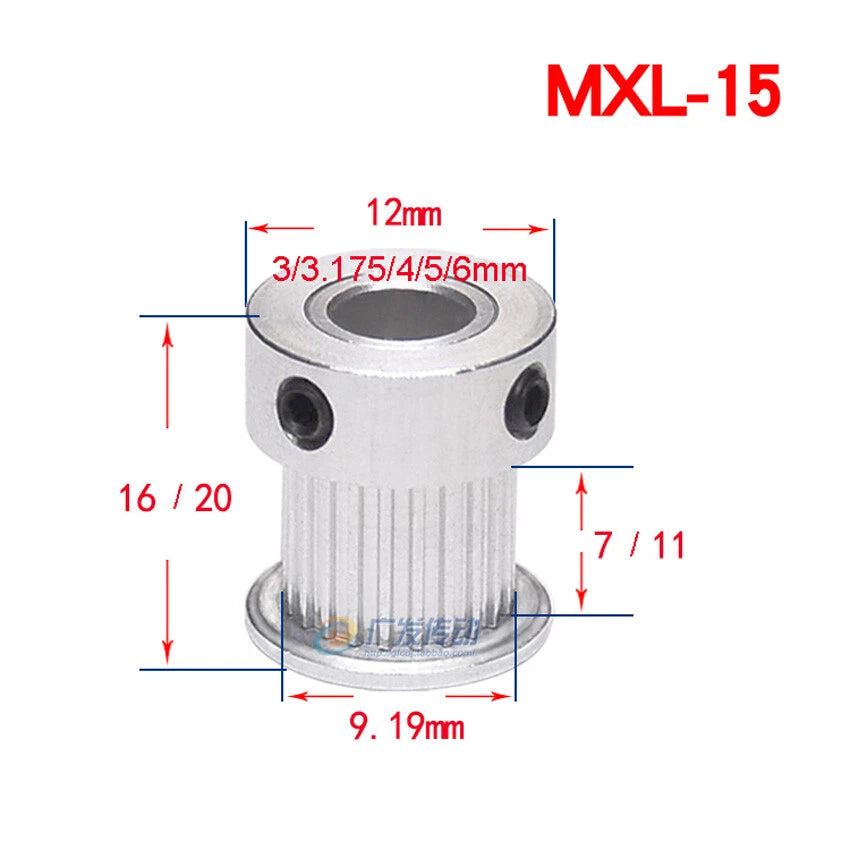 MXL 14-160Teeth Timing Belt Pulleys Pitch 2.032mm With Step For 10mm Width Belt