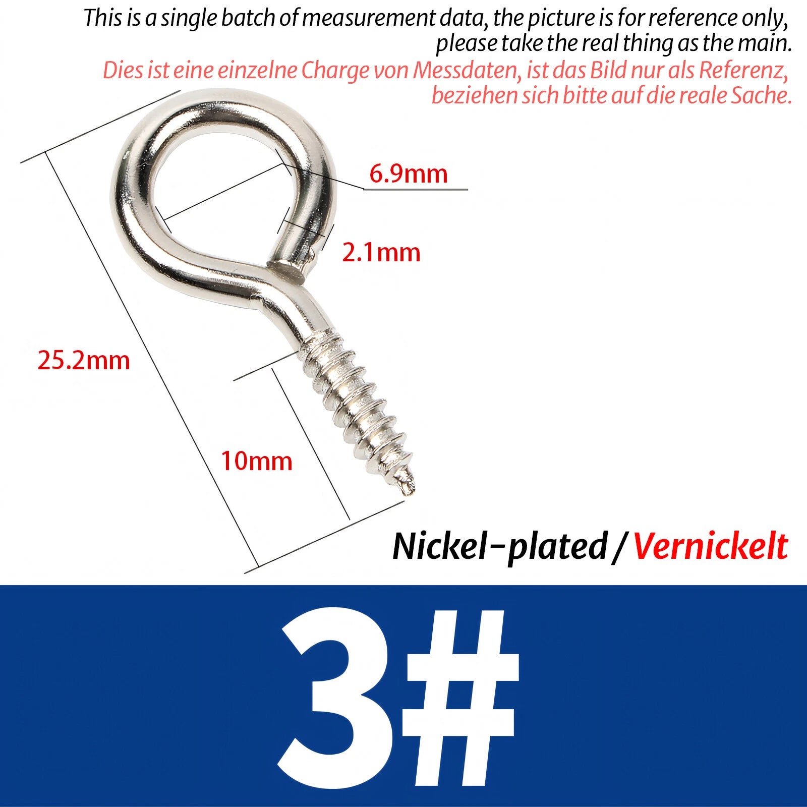 Screw-In Eye Hooks & Open Hooks — Nickel, Zinc & 304 Stainless, 16–106mm, All Sizes