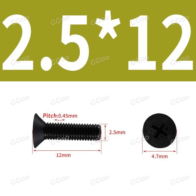 Nylon Countersunk Phillips Screws M2.5–M8, PA66 Non-Conductive Corrosion-Free