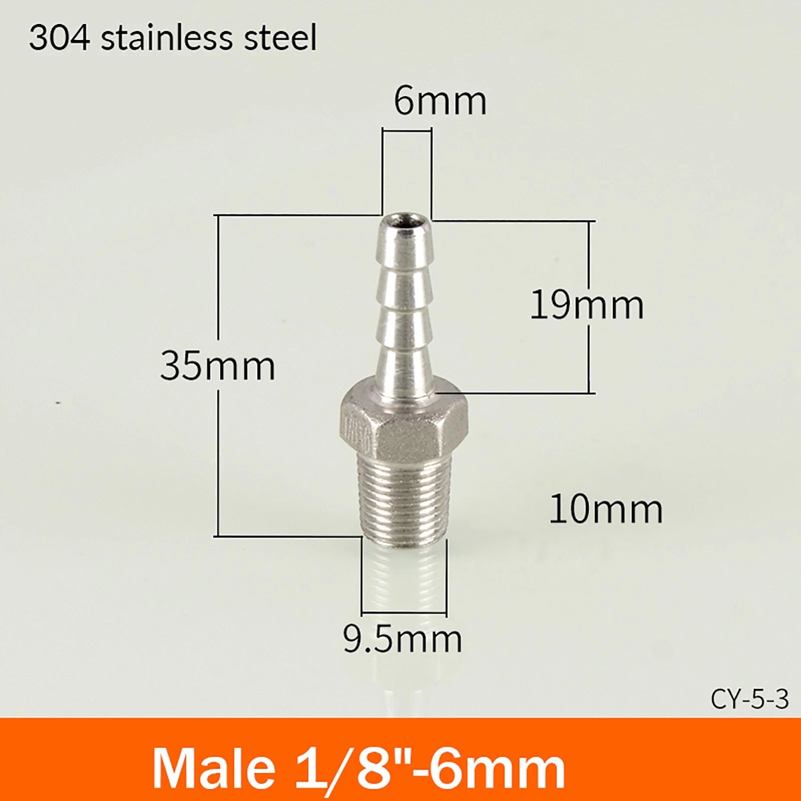 BSP Male Taper Thread x Hose Tail Adapter Fittings — Stainless Steel 304
