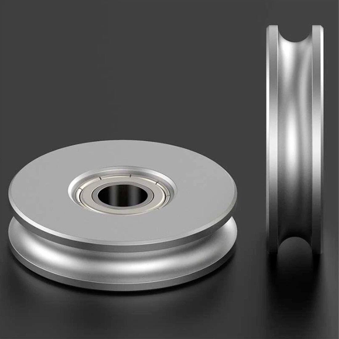 U-Groove Aluminum Pulley Wheel OD 30/40/50/60/80mm Bearing Pulleys Hole 5~15mm