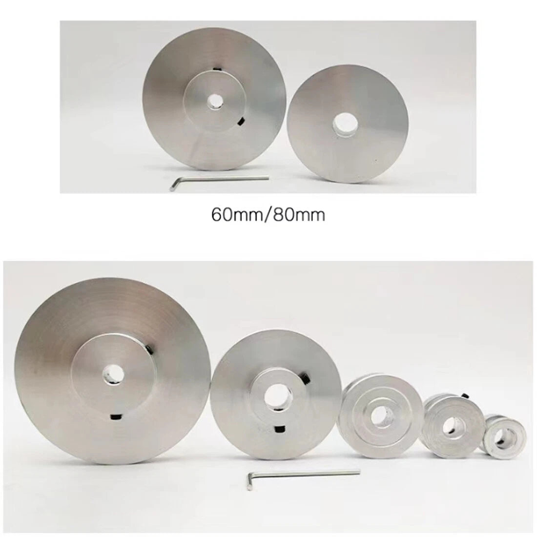 Aluminum V Grooved Pulley O Round Belt Pulleys For 6mm Width Belt OD 20mm-80mm