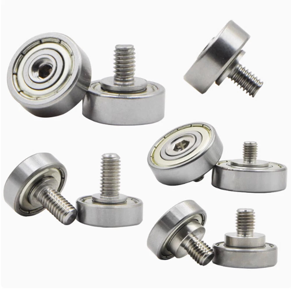 NTBG 7-52mm Metal Ball Bearing Pulley Flat Roller Guiding Wheel M3-M10 Threaded