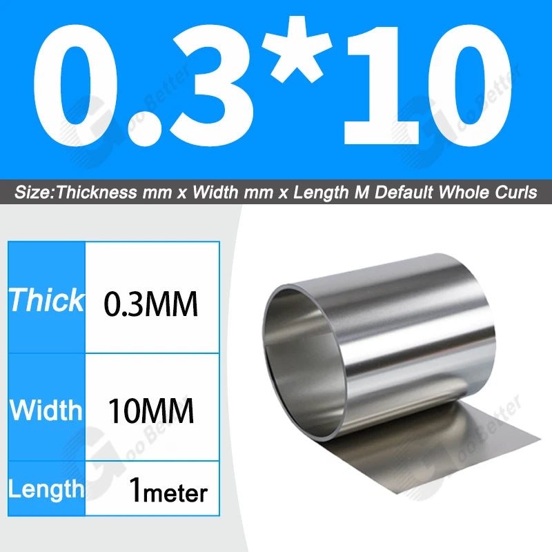 1 Meter 304 Stainless Steel Band SUS304 Sheet Foil Plate Strip Thick 0.01mm-1mm