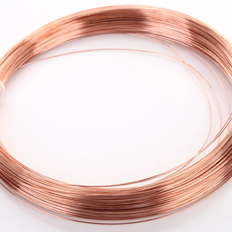 10M Pure Copper Cable Bare Copper Wire Solid Round Coil Diameter: 0.2mm - 0.6mm