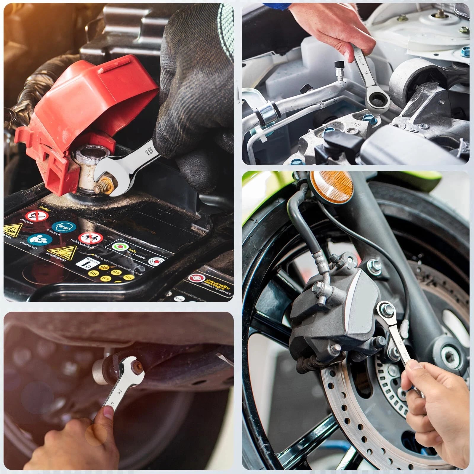 Ratchet Wrench Spanner Combination Fixed Head Wrench Metric 6mm To 32mm