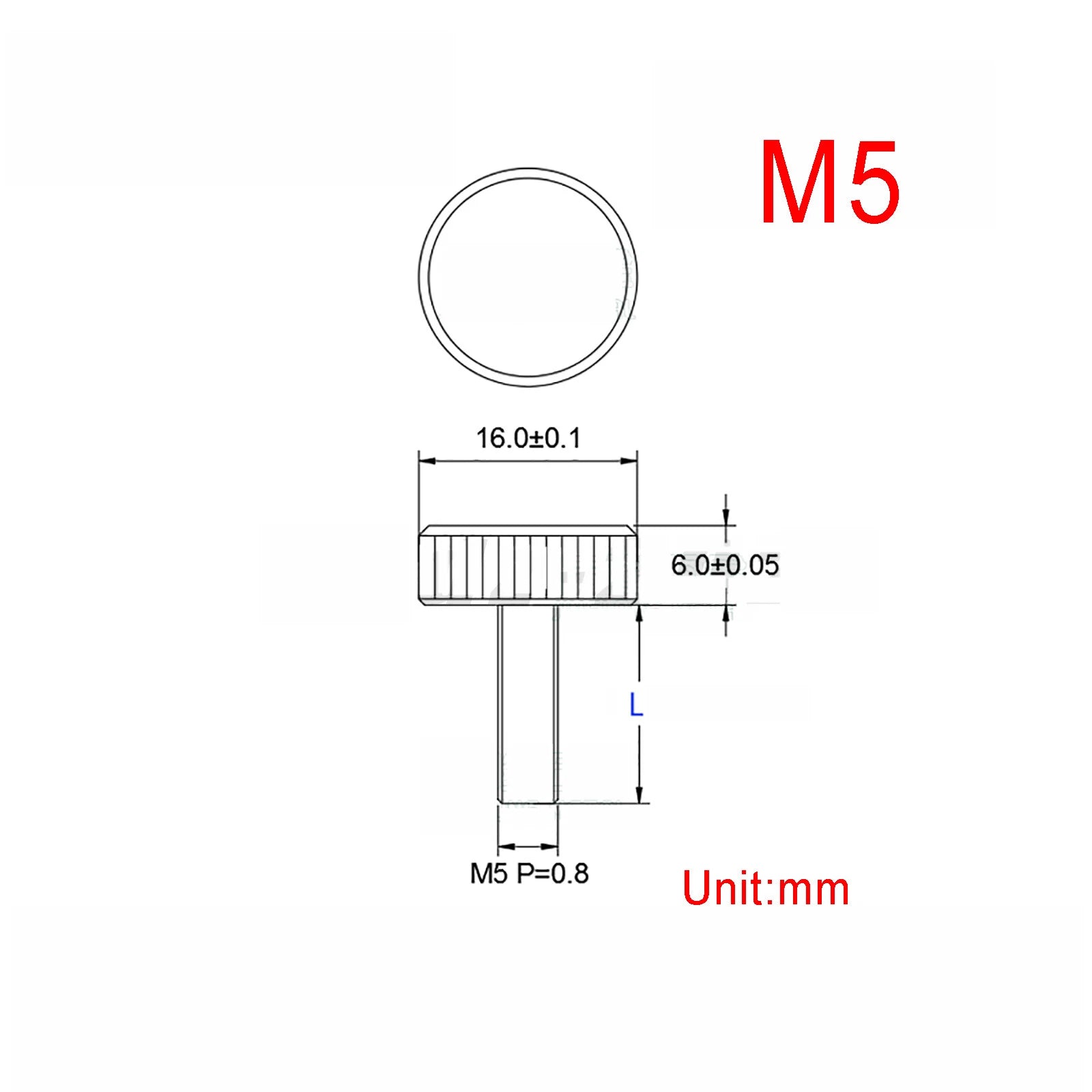 Flat Knurled Thumb Screws – M3 M4 M5, 303 Stainless Steel Hand Grip Knob Bolts (Polished)