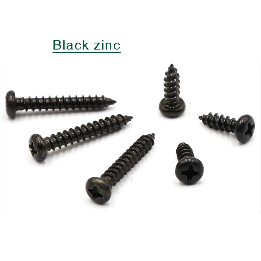 M2 Pan Head Self Tapping Computer Screws – Bright Nickel & Black Zinc