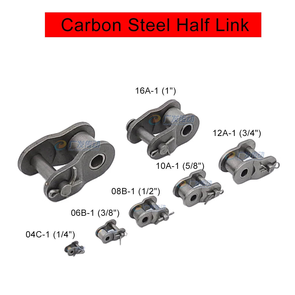 Simplex Roller Chain Crank Links Bushing Chains Carbon Steel 06B 06C 10A 12A 16A