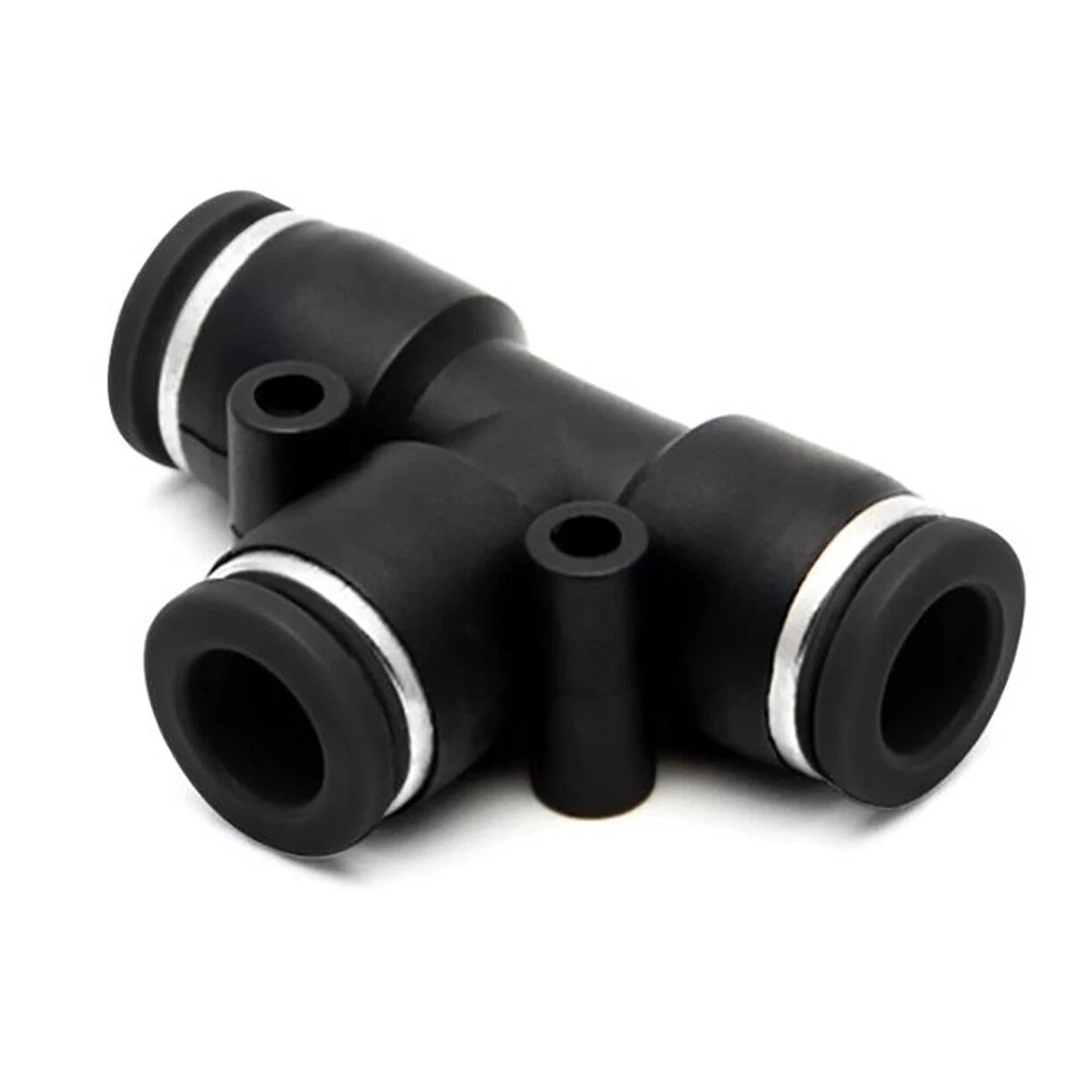 Nylon Pneumatic Tee 3-Way Push Fit Connector — 4mm to 16mm Inline Hose Fitting