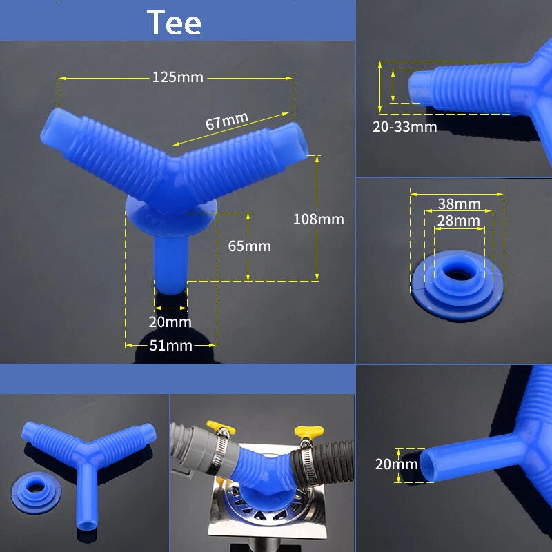 Dishwasher & Washing Machine Hose Connector — Y Splitter Tee & Elbow Fitting