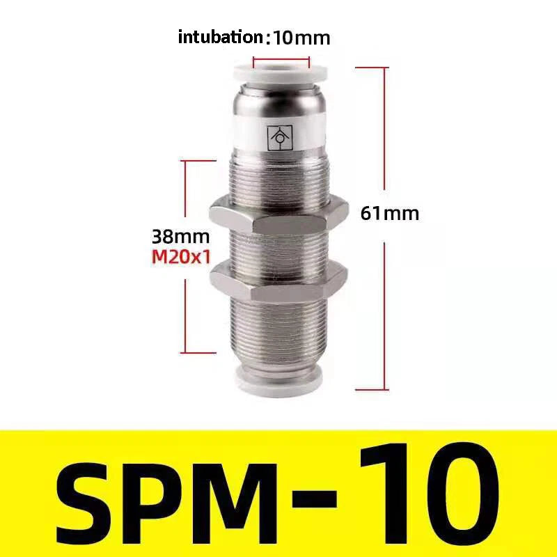 Nylon Pneumatic Bulk Head hose tube inline push fit connector 4mm 8mm 10mm 12mm