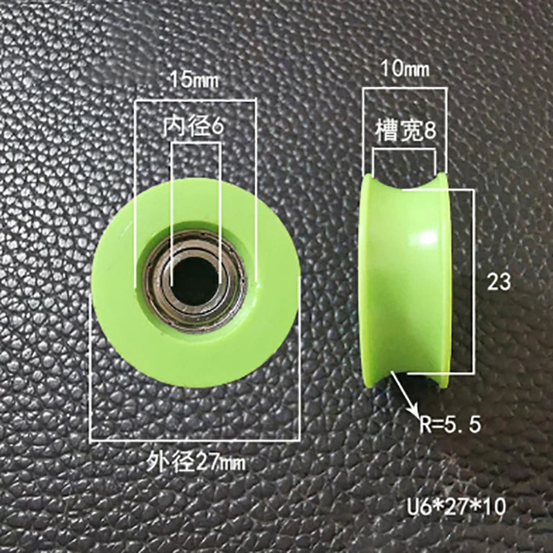 Round U Groove Bearings Guide Plastic-coated Bearing POM Pulley Roller Wheel