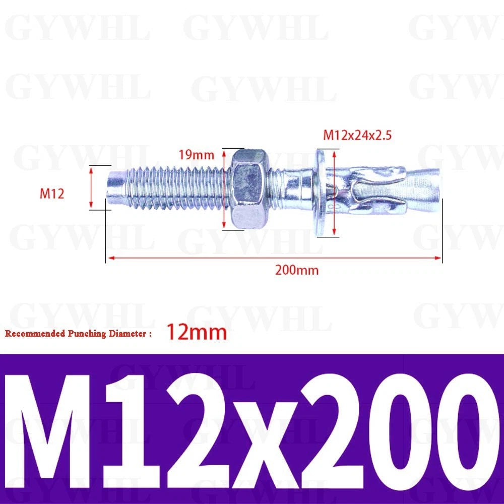 Hex Head Expansion Anchor Bolts — M6 to M20, Stainless Steel A2 & Zinc Plated, Extra Long