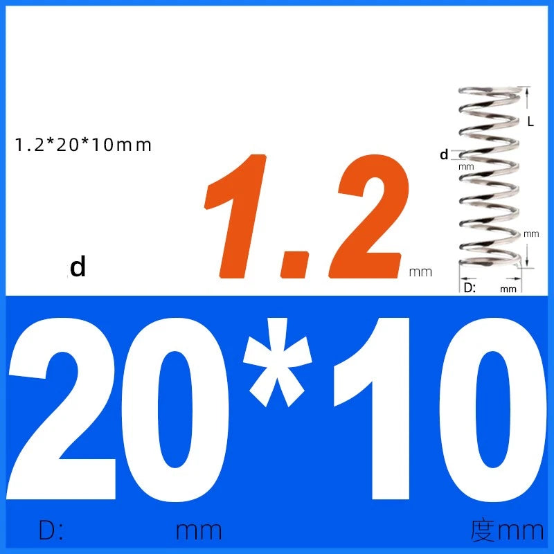 Compression Spring 1.2mm Wire Dia 14mm - 20mm OD Small Pressure Springs