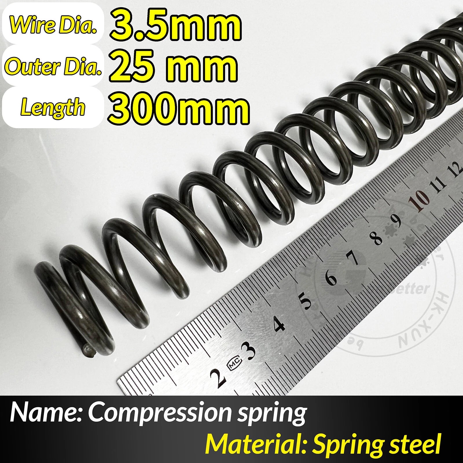 Compression Spring Pressure Springs, Wire Dia 2-3.5mm, OD 10-60mm, Length 300mm