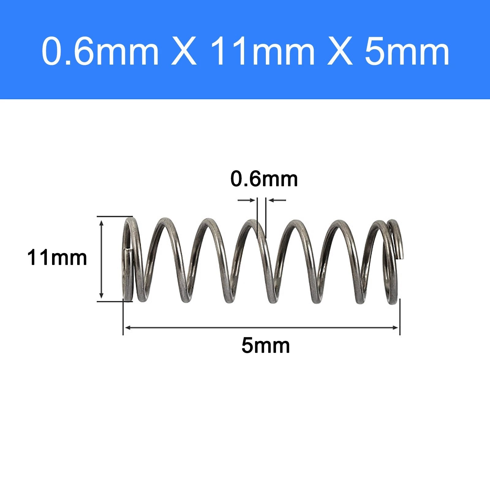 Spring Steel Compression Spring Pressure Coil Spring Wire 0.6mm OD 3-12mm Shop