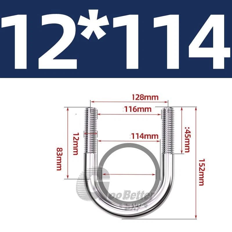 Square U - Bolts Stainless Steel — M6 to M24 | 304 A2 & 316 A4 Marine Grade - HomeDIYer