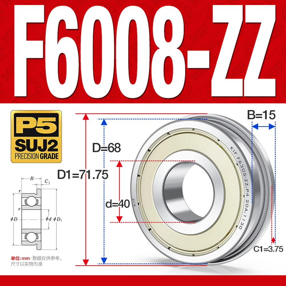 Mini Metal Shielded Flanged Ball Bearings - Model Complete Inner Diameter 2-50mm