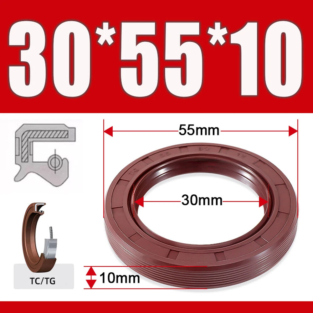 TC/TG Dual Lip FKM Oil Seal — Metric Rotary Shaft Sealing Ring, ID 25–50mm