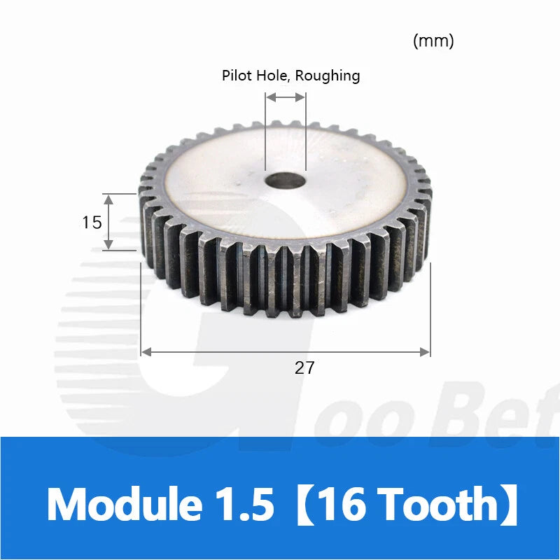 Mod 1 1.5 2 2.5 3 4 5 Spur Gear C45 Steel 12 Tooth - 160 Tooth Motor Pinion Flat