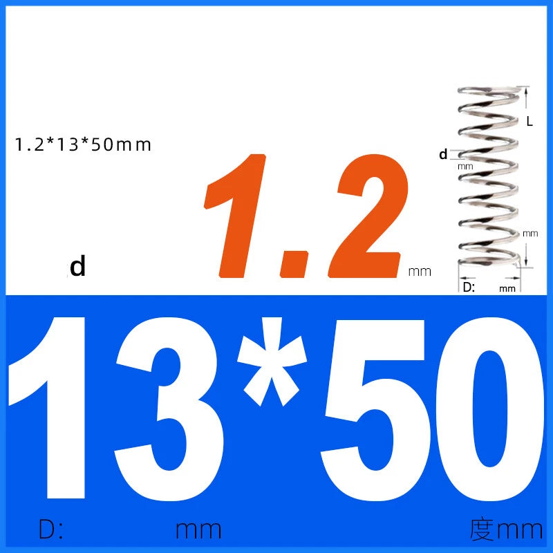 Compression Spring 1.2mm Wire Dia 8mm - 13mm OD Small Pressure Springs