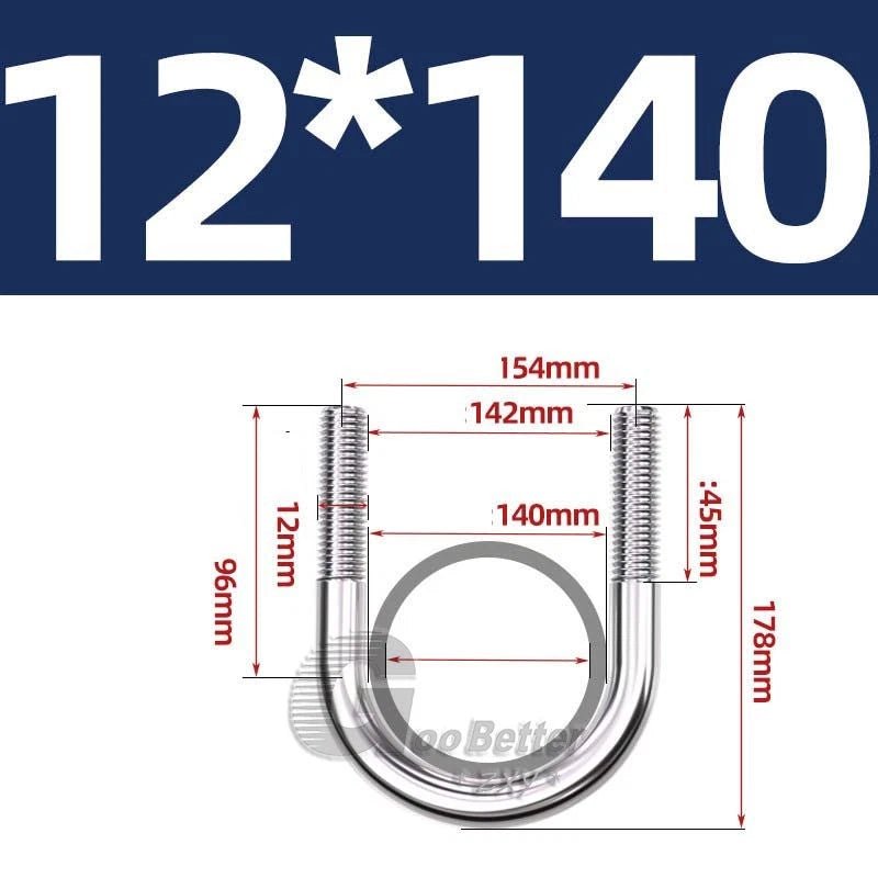 Square U - Bolts Stainless Steel — M6 to M24 | 304 A2 & 316 A4 Marine Grade - HomeDIYer
