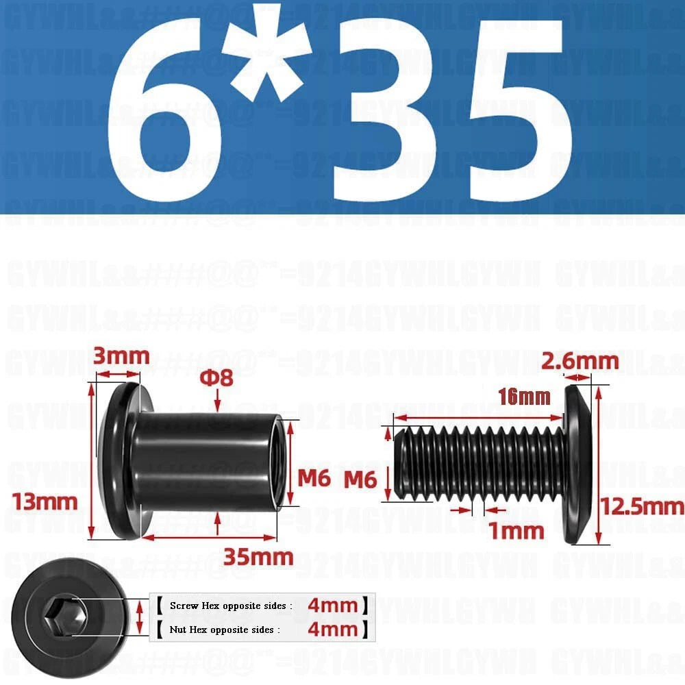 Metric Furniture Connector Bolts with End Cap Nuts — Stainless Steel M2 to M10