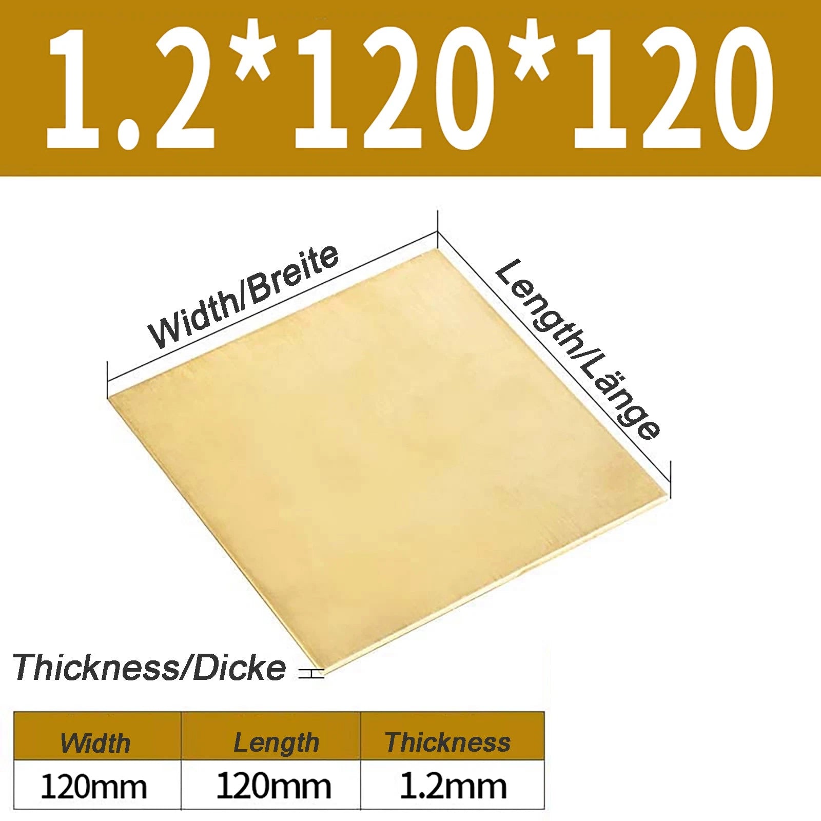 Natural Brass Sheet Metal guillotine cut - 0.3mm - 3.0mm - Multiple Sizes