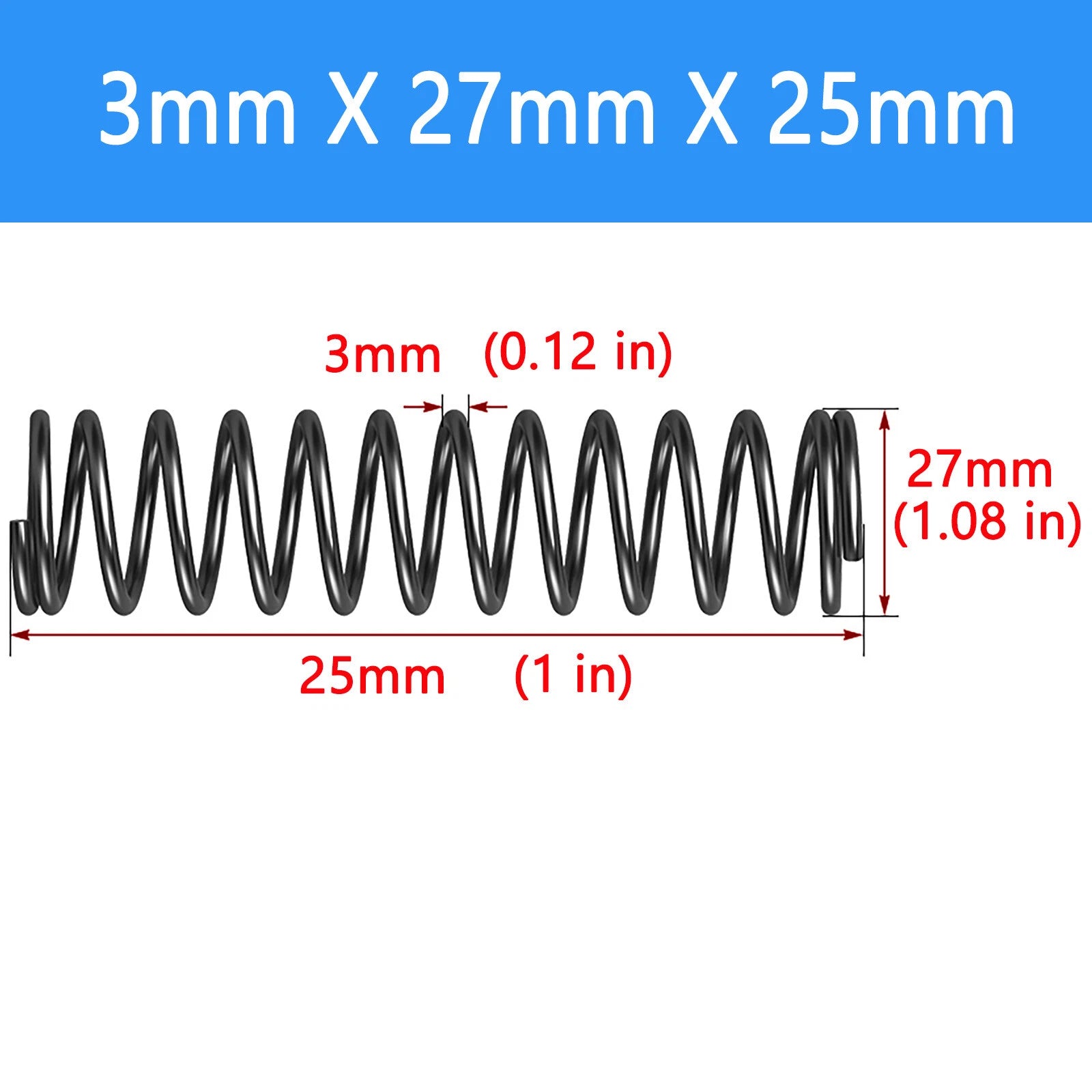 Springs Compression springs Extension spring Blank Wire diameter 3mm 6mm